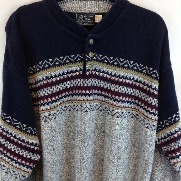 Vintage Made in USA Peconic Bay Traders Knit Sweater - Picture 3 of 11